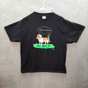 Vintage Delta Shirt Adult Large Black Funny Dog Graphic Tee Y2K 2000s Humor Mens